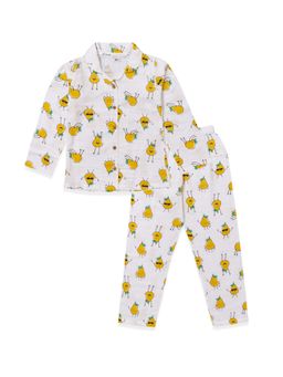 KOALA KIDZ - White Printed Shirt and Pyjama