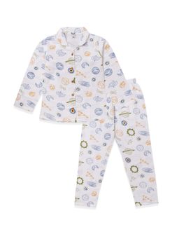 KOALA KIDZ - White Printed Shirt and Pyjama
