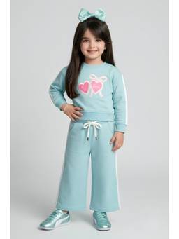 TINY GIRL - Girls Blue Cotton Co-Ord set