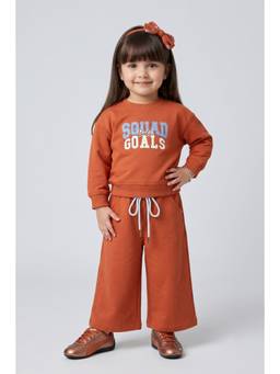 TINY GIRL - Girls Rust Cotton Co-Ord set