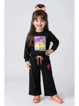 TINY GIRL - Girls Black Cotton Co-Ord set