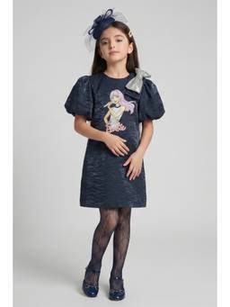 TINY GIRL - Girls Blue Polyester Dress