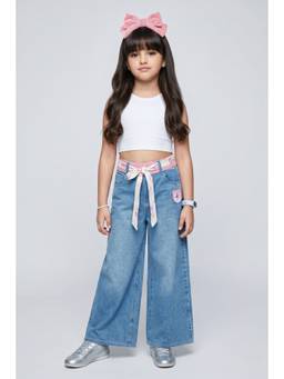 TINY GIRL - Girls Blue Cotton Jeans