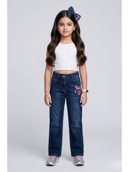 TINY GIRL - Girls Blue Cotton Jeans