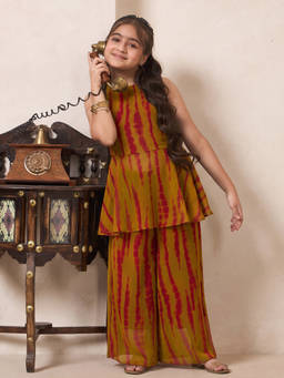 Bugandbees - Girls Multi-Colour Chiffon Co-Ord set