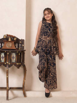 Bugandbees - Girls Black Chiffon Co-Ord set