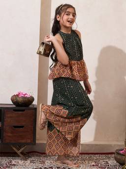 Bugandbees - Girls Black Chiffon Co-Ord set
