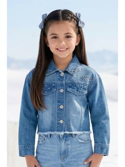 TINY GIRL - Girls Blue Cotton Jacket