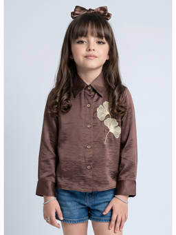 TINY GIRL - Girls Mauve Polyester Shirt