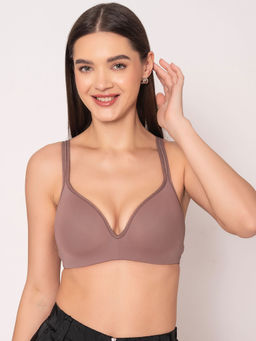 Chelvet - Taupe Ultra-Soft Lightly Padded Non-Wired Everyday Bra - Medium Coverage