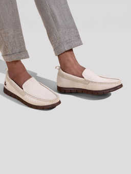Neeman's - Flex Knit Ivory Loafers