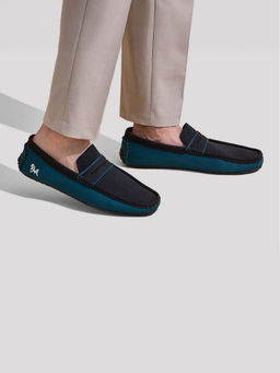 Neeman's - ReLive Knit Colorblock Black & Blue Loafers