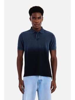 Snitch - Navy Blue Abstract Half Sleeves Regular Polo T-Shirt