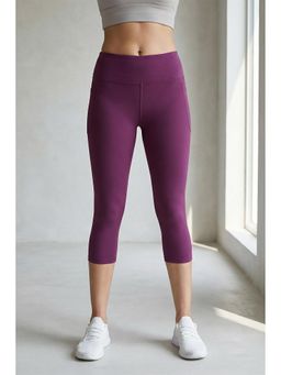 Zivame - Zelocity Quick Dry Purple Capri Tights