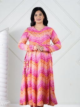 ARAMYA - Multi-Color Soft Cotton Striped Print Kurta For Women