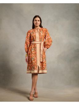 Style Island - Magnolia Printed Knee Dress with Belt (Set of 2)