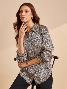 Fabindia - Black Rayon Blend Printed Allure Shirt