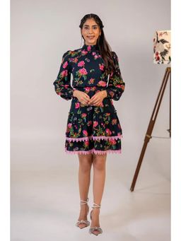 Pretty Pixie - Vibrant Floral Ruffled Mini Dress