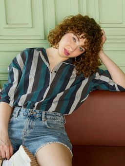 PINACOLADA - Multi Striped Full Sleeve Relaxed Casual Shirt