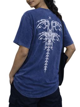 IZF - Blue Acid Wash Printed T-Shirt