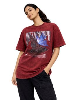 IZF - Maroon Acid Wash T-Shirt
