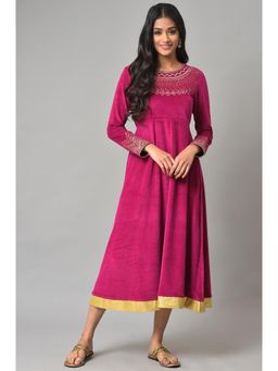 Aurelia - Pink Zari Embroidered Midi Dress