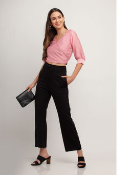 Zink London - Womens Pink Self Design Top