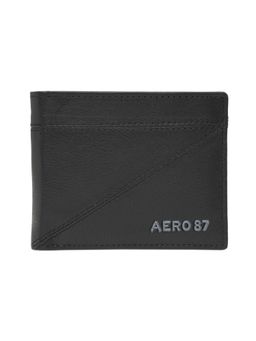 Aeropostale - Mens Leather Global Coin Menlo Wallet - Black