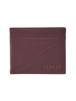 Aeropostale - Mens Leather Global Coin Menlo Wallet - Wine