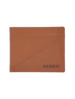 Aeropostale - Mens Leather Global Coin Menlo Wallet - Tan
