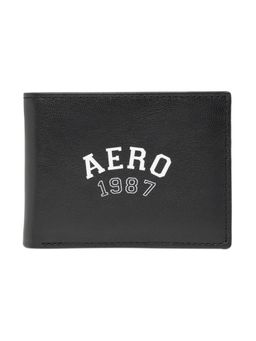 Aeropostale - Mens Leather Global Coin Fairfield Wallet - Black