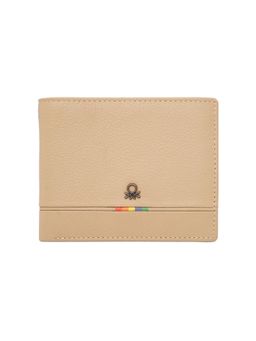 United Colors of Benetton - Mens Leather Slimfold Forssa Wallet - Beige