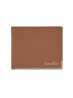 United Colors of Benetton - Mens Leather Passcase Bouira Wallet - Dark Tan