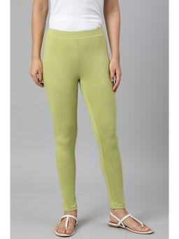 W - Pistachio Green Cotton Jersy Leggings