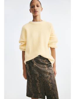 H&M - Women Yellow Oversized Mohair-Blend Jumper