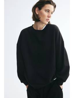 H&M - Women Black Oversized sweatshirt