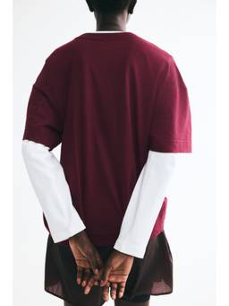 H&M - Women Maroon Oversized T-Shirt
