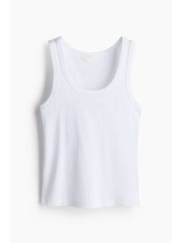 H&M - Women White Ribbed Vest Top