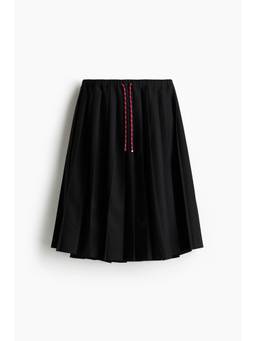 H&M - Women Black Pleated Drawstring Skirt