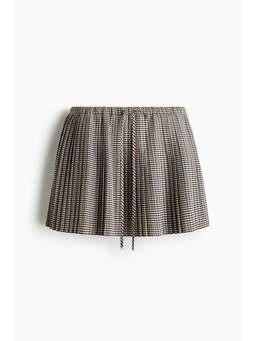 H&M - Women Brown Pleated Mini Skirt