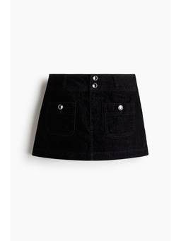 H&M - Women Black Rhinestone-Button Mini Skirt