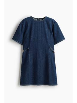 H&M - Women Blue Buckle-Detail Denim Dress