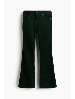 H&M - Women Green Fla Corduroy Trousers