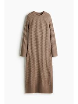 H&M - Women Beige Cable-Knit Maxi Dress