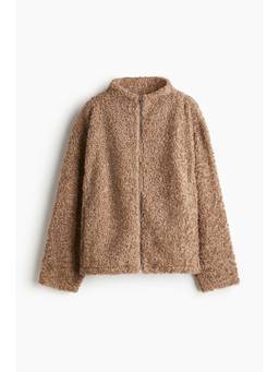 H&M - Women Beige Oversized Teddy Jacket