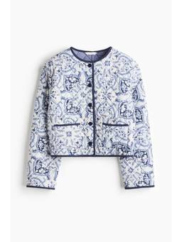 H&M - Women Blue Quilted Poplin Jacket