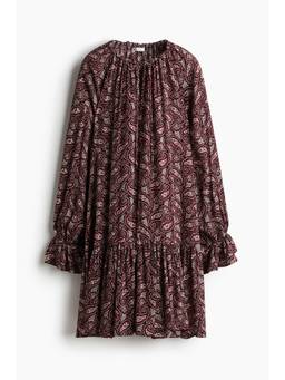 H&M - Women Red Frilled-Sleeve Dress