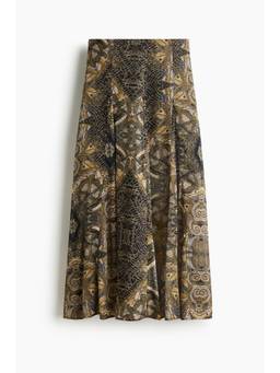 H&M - Women Green Godet-Pleated Skirt