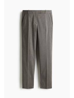H&M - Women Grey Slim Slit-Hem Trousers