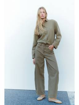 H&M - Women Olive Balloon High Waist Jeans